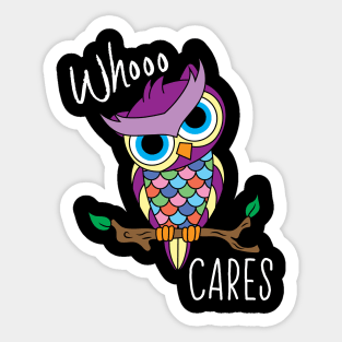 Whoo Cares Colorful Owl Sticker